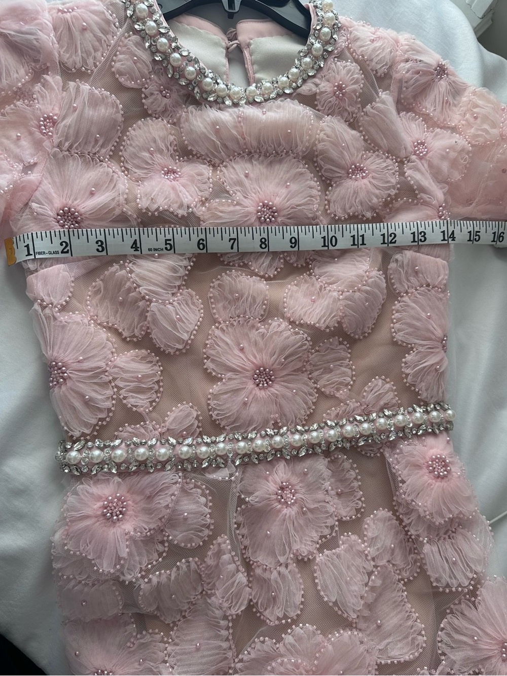 Self Portrait Pink Embellished Tulle Maxi Dress - Picture 13 of 16